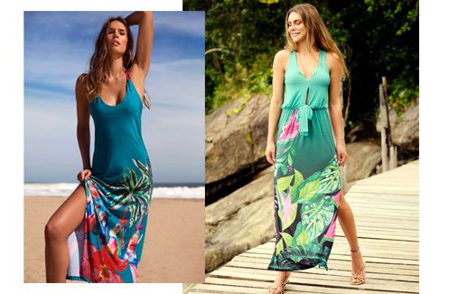 modelo de vestido longo para praia